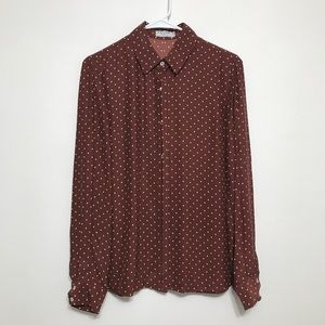 Frame Andorra Dot Button Front Shirt, 100% Silk